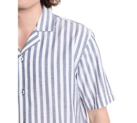 Paisley & Gray Men's Short Sleeve Striped Button-Front Camp Shirt