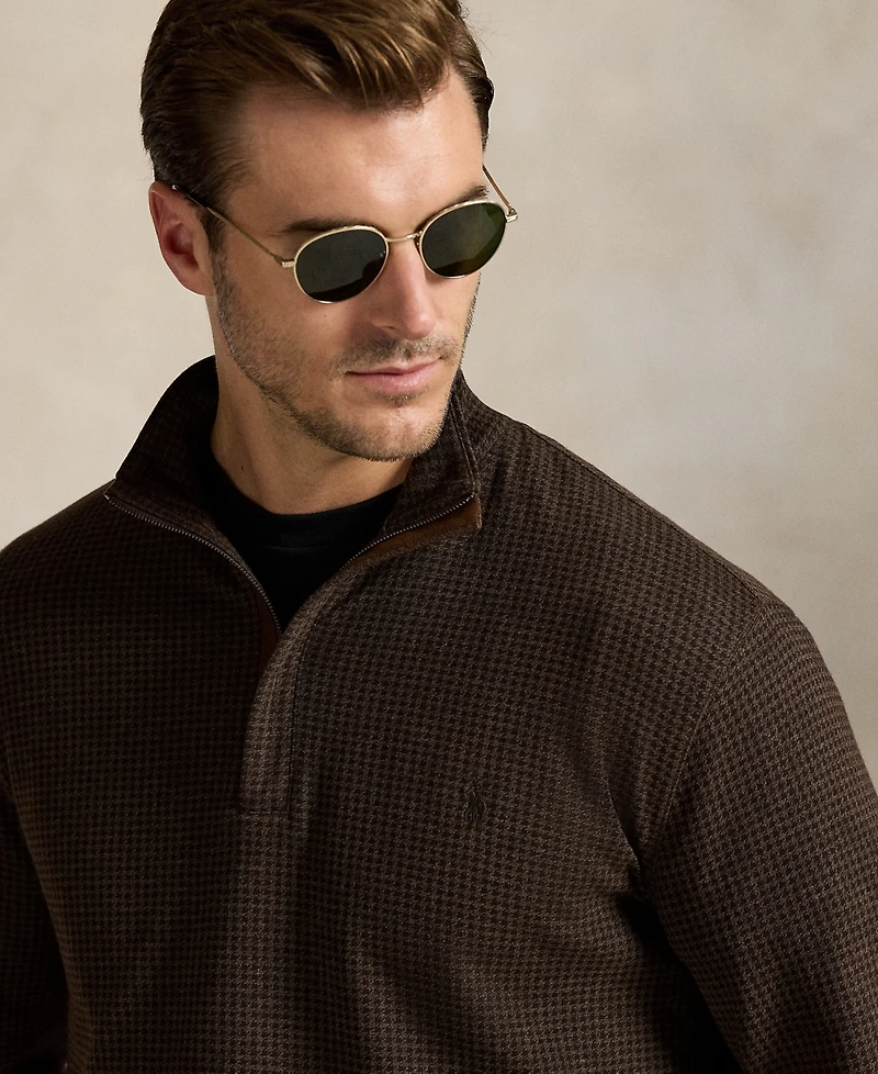 Polo Ralph Lauren Men's Big & Tall Houndstooth Luxury Jersey Pullover