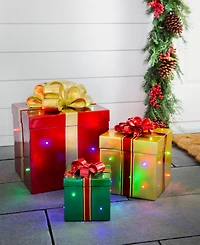 Balsam Hill Outdoor Stackable Lighted Christmas Gifts, Set of 3