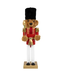 Northlight 14" Plush Teddy Bear Soldier Christmas Nutcracker
