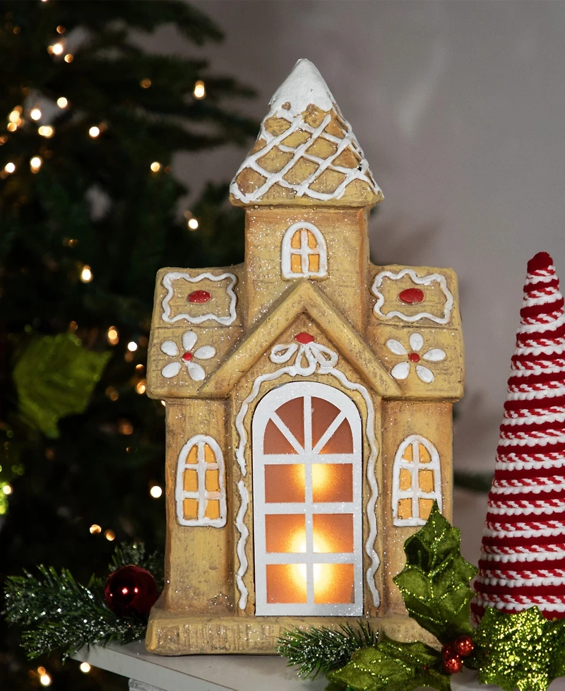 Northlight 16" Led Gingerbread House with Icing Accents Christmas Decoration