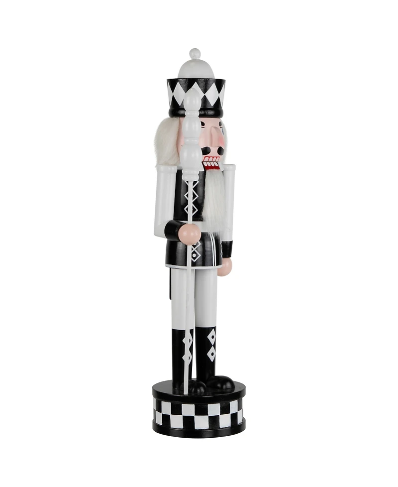 Northlight 15" Checkered Nutcracker Soldier with Scepter Christmas Figure