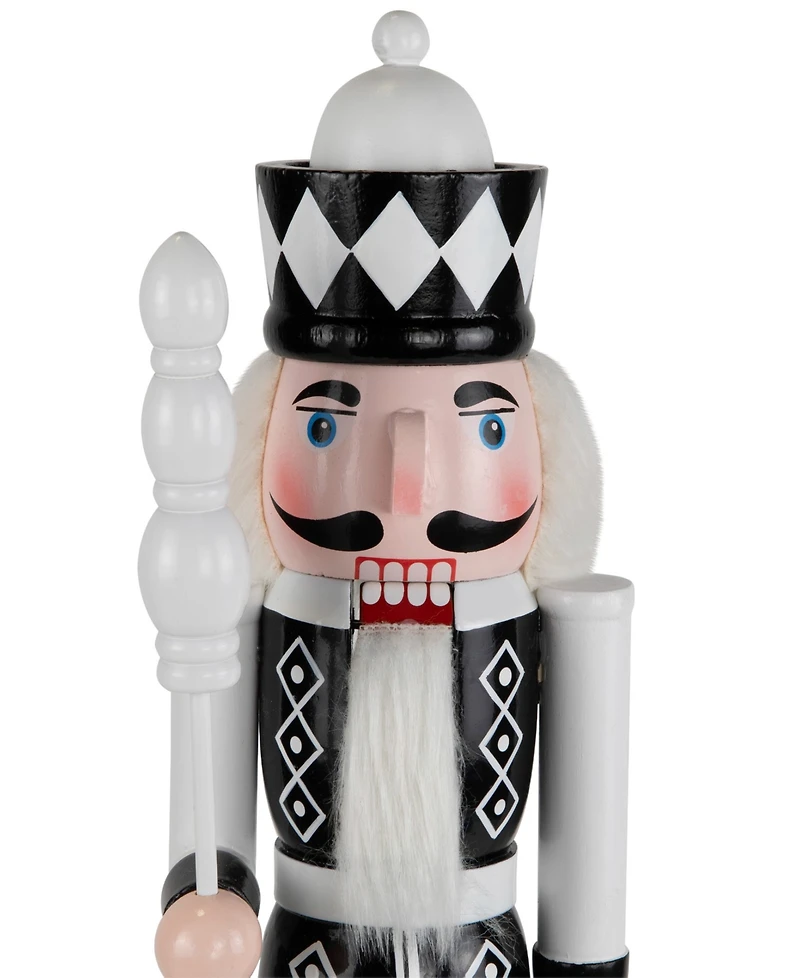 Northlight 15" Checkered Nutcracker Soldier with Scepter Christmas Figure