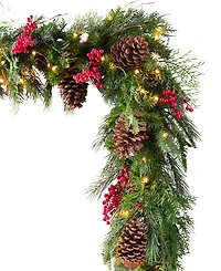 Balsam Hill 10 ft Outdoor Berry Pine Pre-Lit Garland