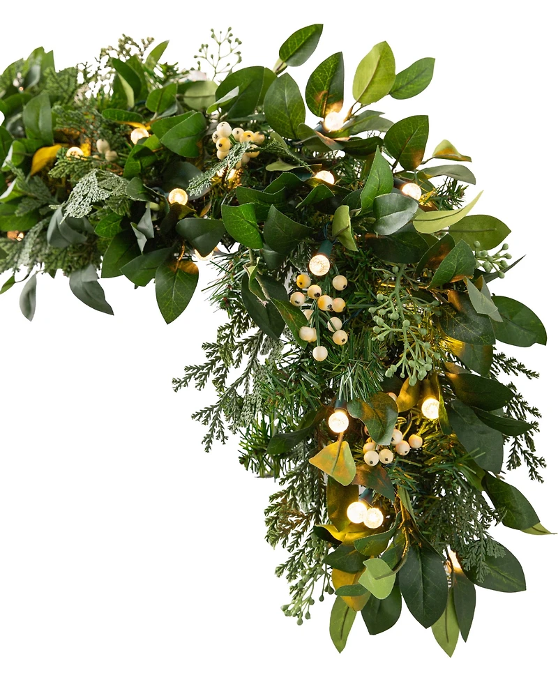 Balsam Hill 10 ft Outdoor Berry Cypress Pre-Lit Garland