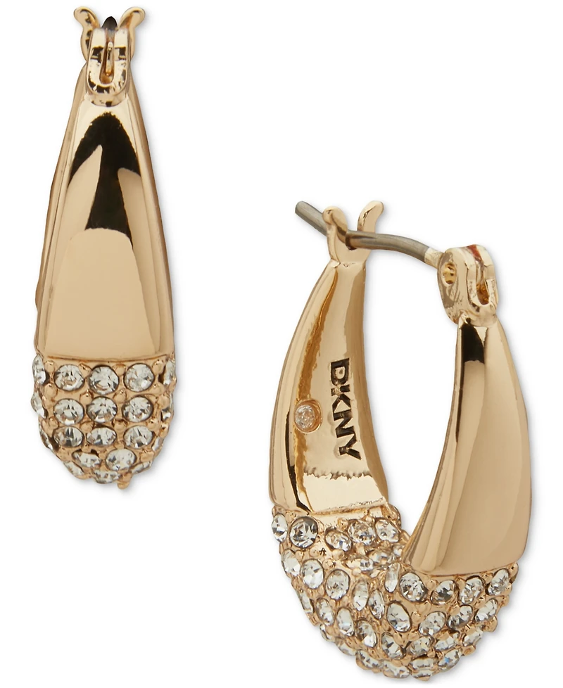 Dkny Pave Dipped Hoop Earrings