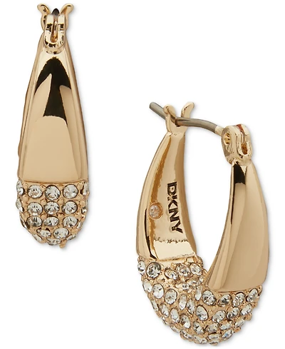Dkny Pave Dipped Hoop Earrings