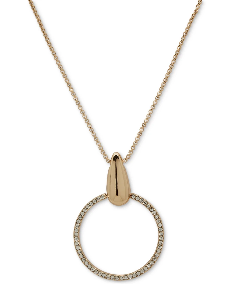 Dkny Pave Ring 40" Pendant Necklace