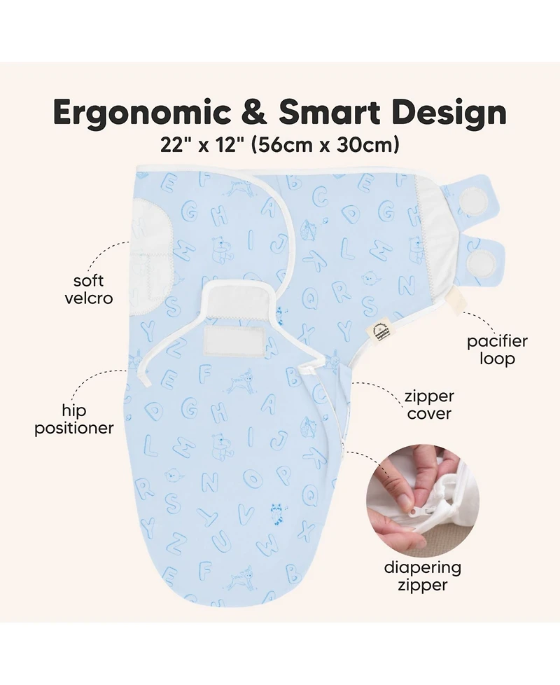 KeaBabies 3pk Soothe Zippy Baby Swaddles 0-6 Months, Newborn Sleep Sacks, Zipper Swaddle, Wearable Swaddle Blanket