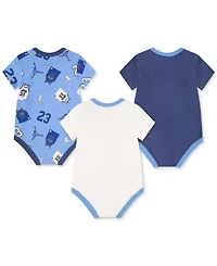 Jordan Baby 3-Pack Short-Sleeve Jersey Bodysuits
