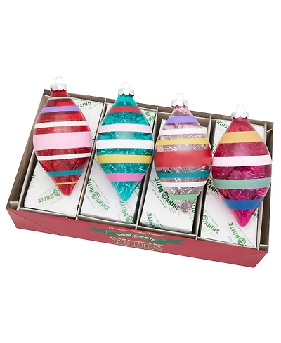 Shiny Brite Vivid Vintage Tulips, Set of 4