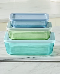 Pyrex Simply Store Tinted 6-Pc. Rectangle Storage Set