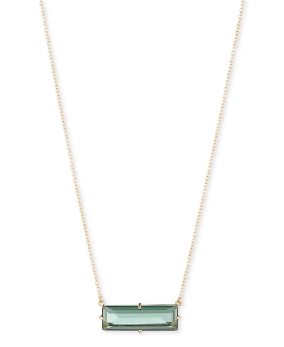 Lauren Ralph Baguette Stone Pendant Necklace, 16" + 3" extender