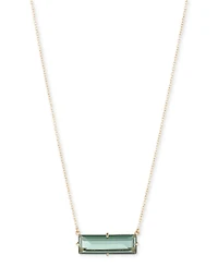 Lauren Ralph Baguette Stone Pendant Necklace, 16" + 3" extender