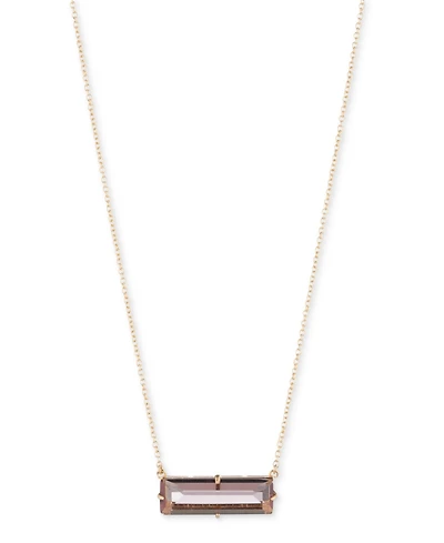 Lauren Ralph Baguette Stone Pendant Necklace, 16" + 3" extender