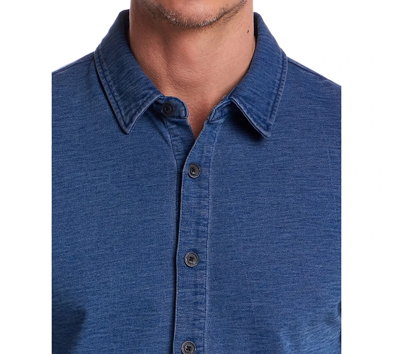 Weatherproof Vintage Men's Long Sleeve Indigo Button-Front Shirt