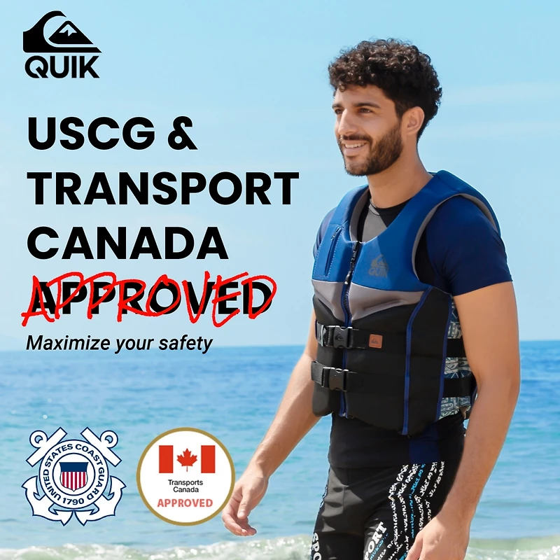 Quiksilver Men's Everyday Life Jacket, Uscg Approved Evoprene Pfd