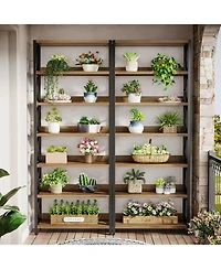 Tribesigns 6-Tier Indoor Plant Stand, 70.86-Inch Tall Industrial Plant Stand Heavy-Duty Freestanding Display Shelf for Indoor, Balcony, Garden (Rustic