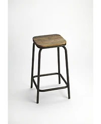Solid Wood and Iron Backless Counter Height Bar Chair