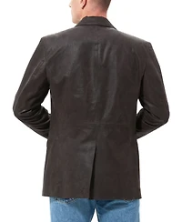 Bgsd Men's Men Classic Two-Button Distressed Leather Blazer