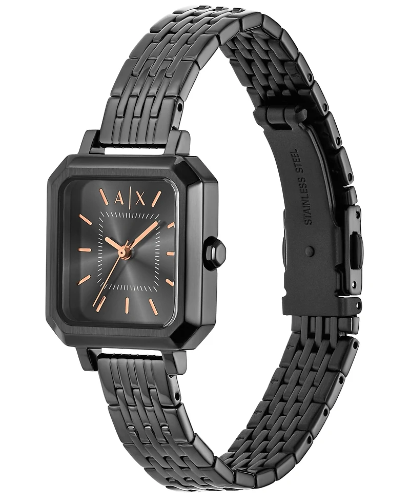 A|X Armani Exchange Women's Quartz Three-Hand Gunmetal Stainless Steel Watch, 27mm