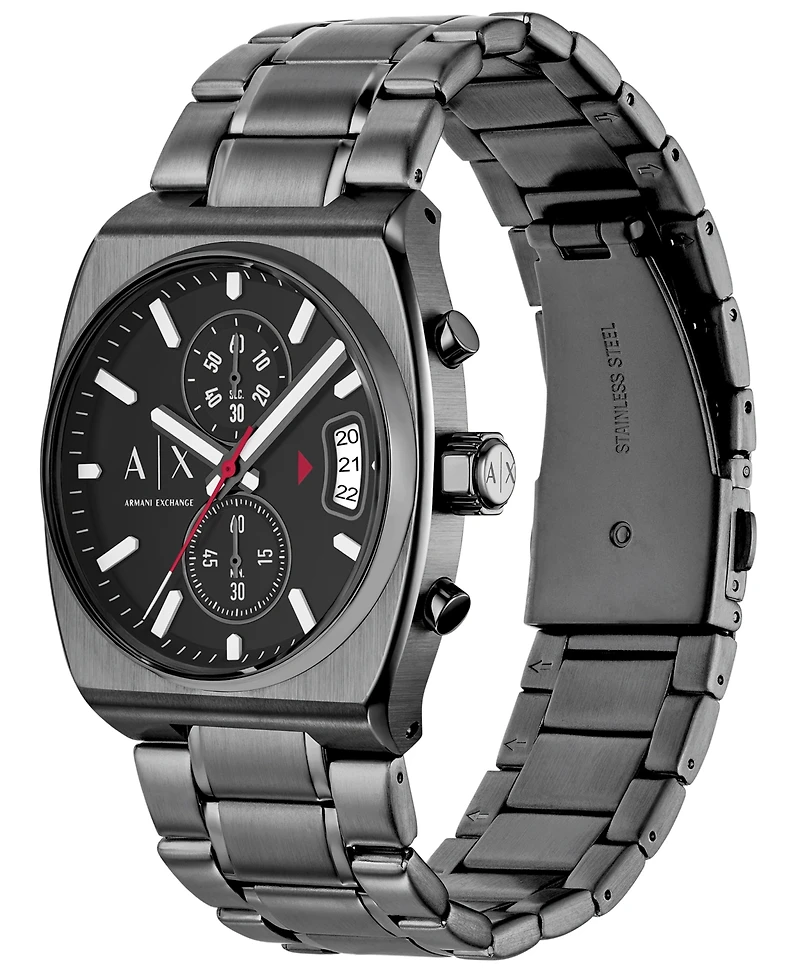 A|X Armani Exchange Men's Quartz Chronograph Gunmetal Stainless Steel Watch, 40mm