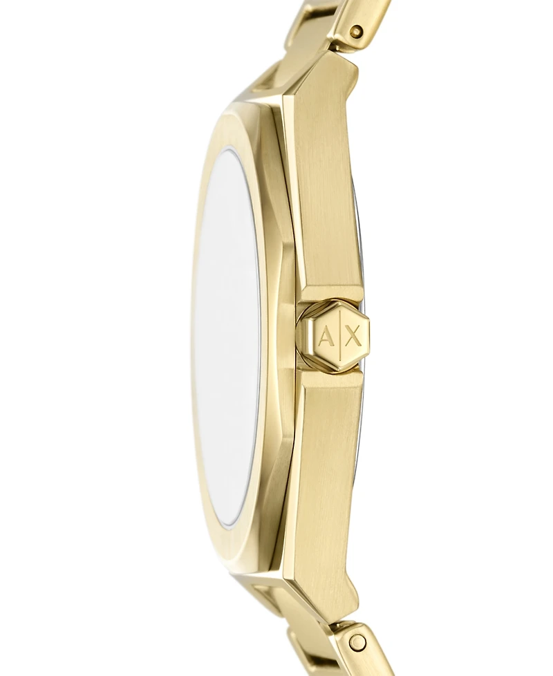 A|X Armani Exchange Women's Quartz Three-Hand Gold Stainless Steel Watch, 34mm