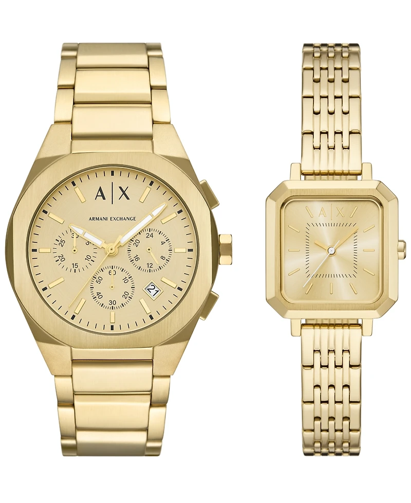 A|X Armani Exchange Men's Sync Quartz Chronograph Gold Stainless Steel Watch, 42mm