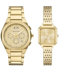 A|X Armani Exchange Men's Sync Quartz Chronograph Gold Stainless Steel Watch, 42mm