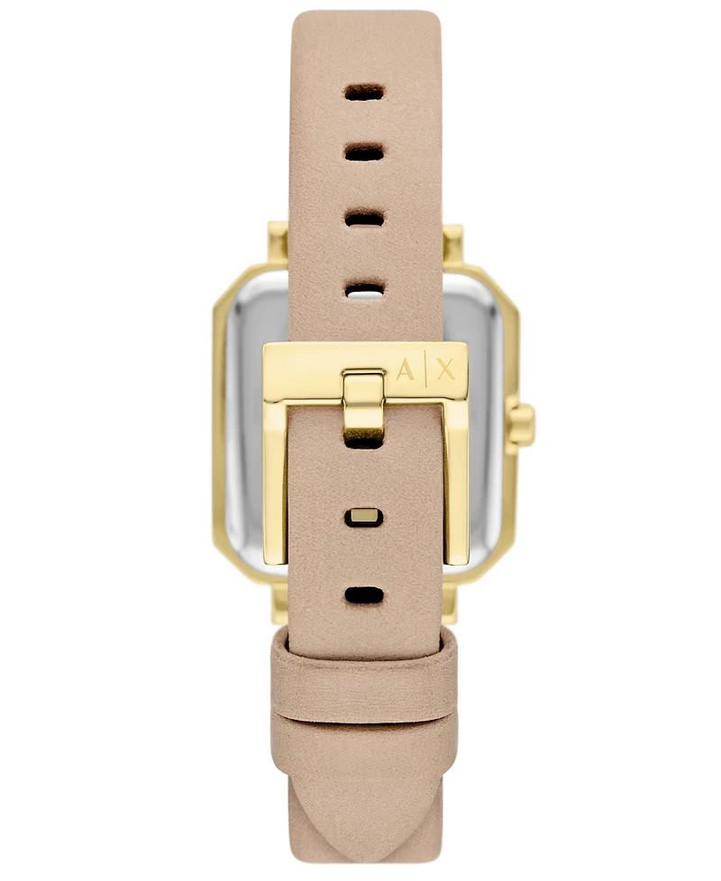 A|X Armani Exchange Women's Quartz Three-Hand Nude Leather Watch, 27mm
