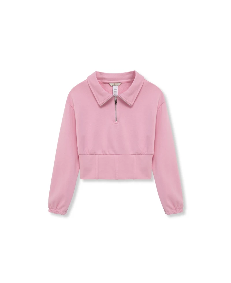 H by Habitual Big Girls Half Zip French Terry Sweatshirt