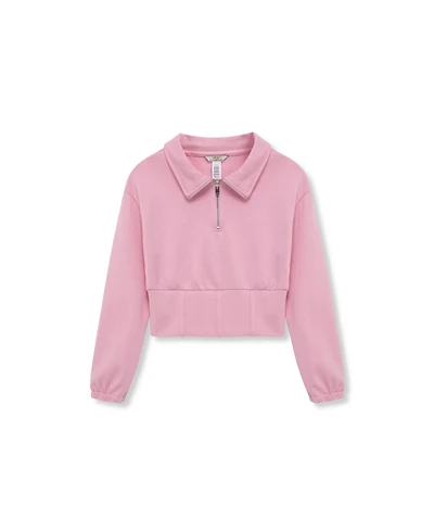 H by Habitual Big Girls Half Zip French Terry Sweatshirt