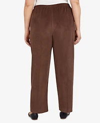 Alfred Dunner Plus Classic Corduroy Elastic Waist Short Length Pants