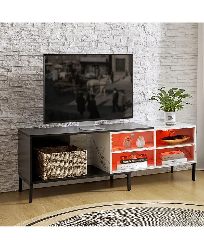 Mario Modern Expandable Tv Stand with Led Strip