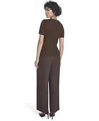 Calvin Klein Women's Ribbed Short-Sleeve Sweater