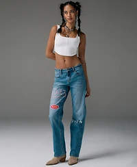 Von Dutch Women's Distressed Straight-Leg Jeans