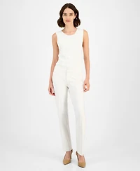 Anne Klein Petite Mid-Rise Fly-Front Bootcut Pants