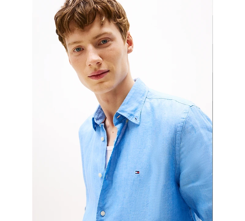 Tommy Hilfiger Men's Regular-Fit Pigment-Dyed Linen Shirt