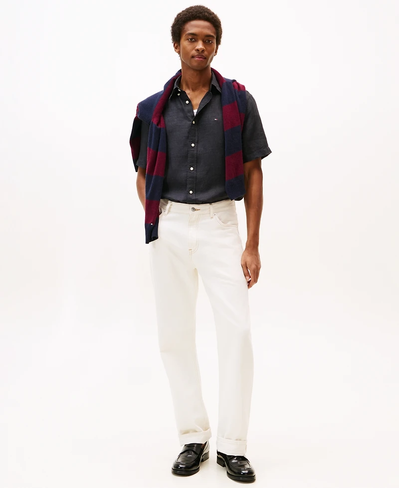 Tommy Hilfiger Men's Regular-Fit Linen Short-Sleeve Shirt