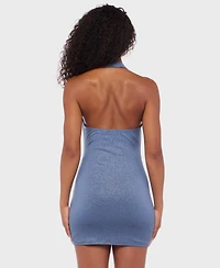 B Darlin Juniors' Cowlneck Glitter Bodycon Dress