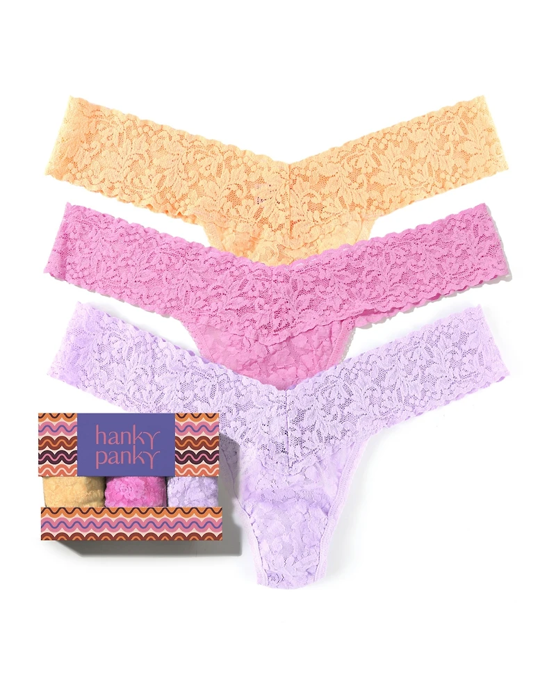 Hanky Panky Women's Signature Lace Low Rise Thong pack Panty