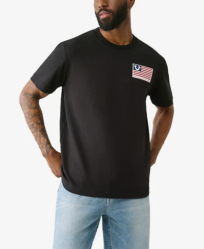 True Religion Men's Short Sleeve Horseshoe Flag T-Shirt