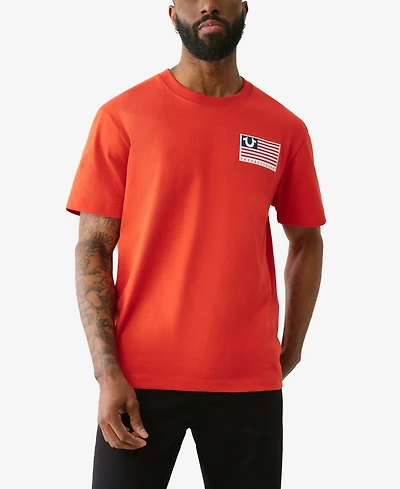 True Religion Men's Short Sleeve Horseshoe Flag T-Shirt