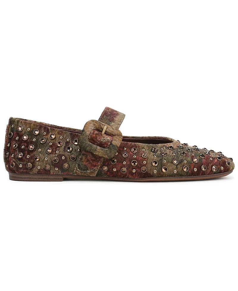 Circus Ny by Sam Edelman Women's Blaire Rhinestone Buckled Mary-Jane Flats