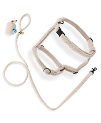 Teddy Boucle Adjustable H Harness Leash Walk Set with Poop Bag Pouch