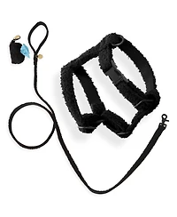 The Licker Store, Teddy Boucle Adjustable Harness and Leash Walk Set with Poop Bag Pouch