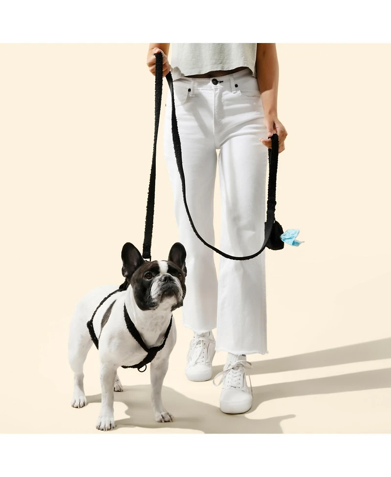 The Licker Store, Teddy Boucle Adjustable Harness and Leash Walk Set with Poop Bag Pouch