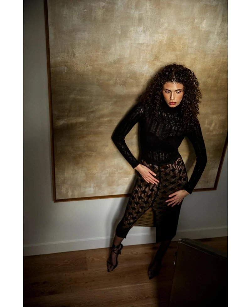 Sskein Women's 's Elise Pointelle Lace Sweater