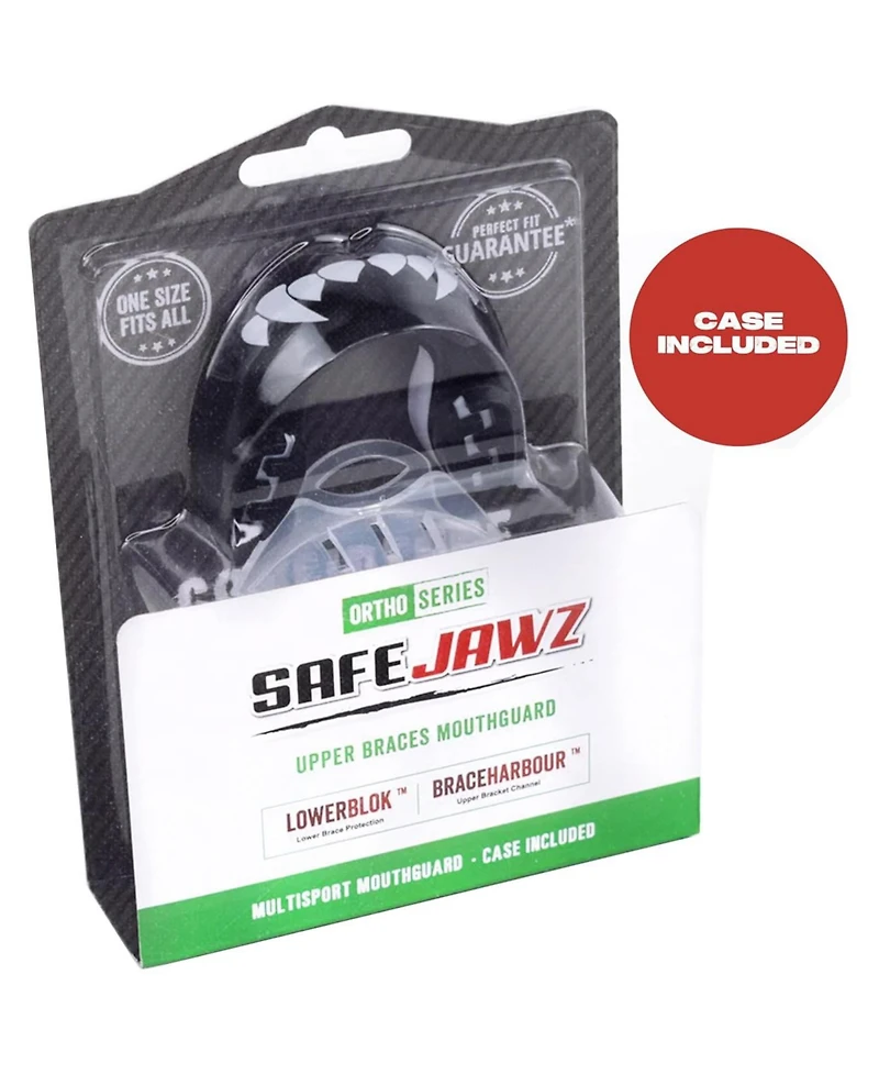 SafeJawz Ortho Sports Mouth Guard for Braces with Case and Disinfectant Spray Bundle Kit Basketball, Football, Mma, Hockey, Wrestling - Ice Pink