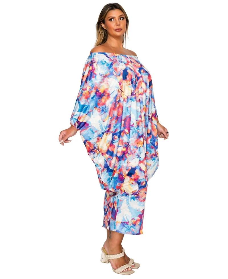 L I V D Plus Halle Off Shoulder Taper Hem Dress